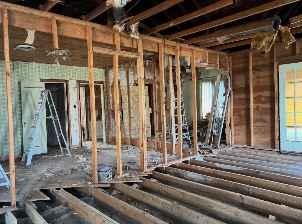 A remodel in progress and finished — before